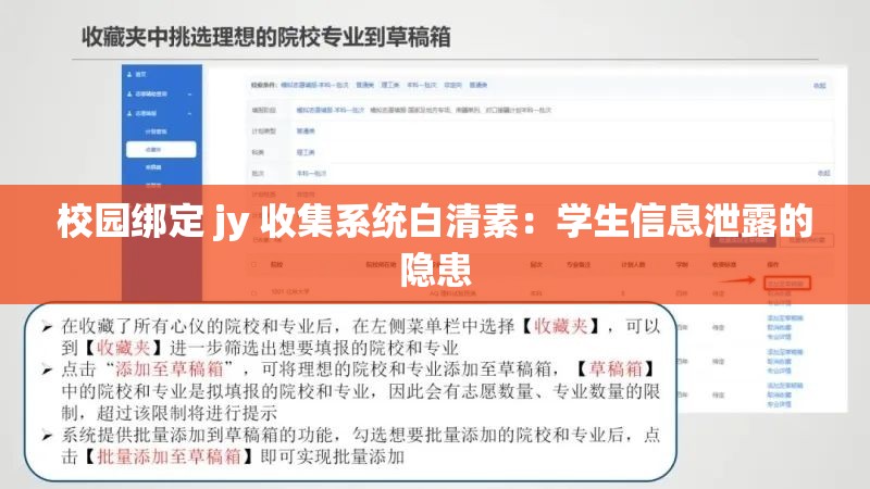 校园绑定 jy 收集系统白清素：学生信息泄露的隐患