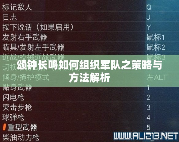 颂钟长鸣如何组织军队之策略与方法解析