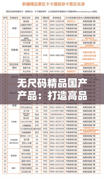 无尺码精品国产产品：打造高品质国货新标杆
