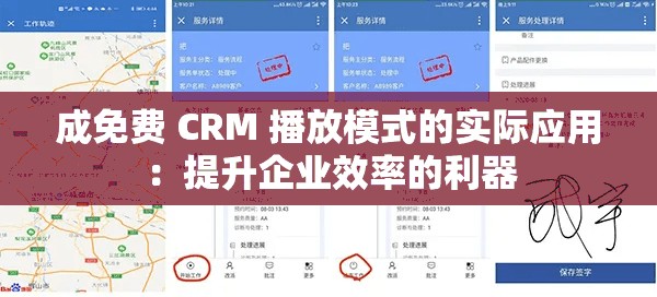 成免费 CRM 播放模式的实际应用：提升企业效率的利器