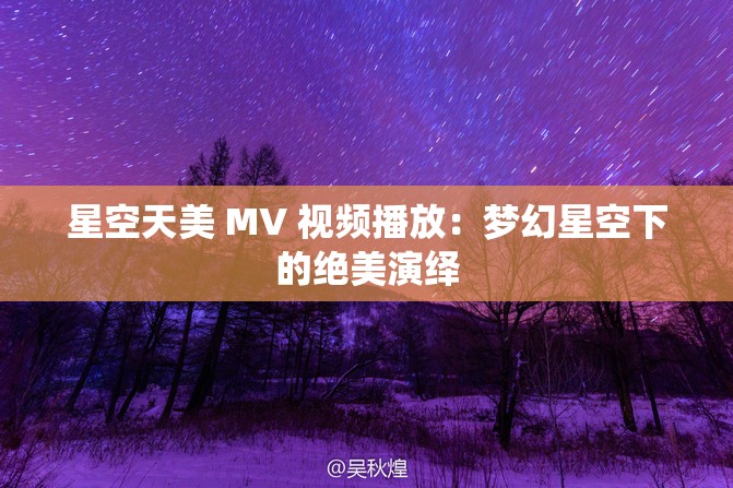 星空天美 MV 视频播放：梦幻星空下的绝美演绎