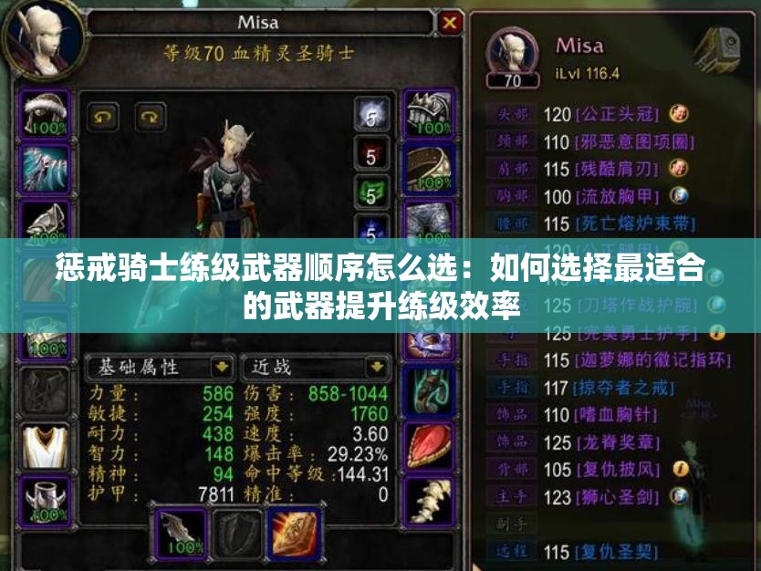 惩戒骑士练级武器顺序怎么选：如何选择最适合的武器提升练级效率