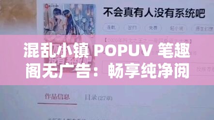 混乱小镇 POPUV 笔趣阁无广告：畅享纯净阅读体验
