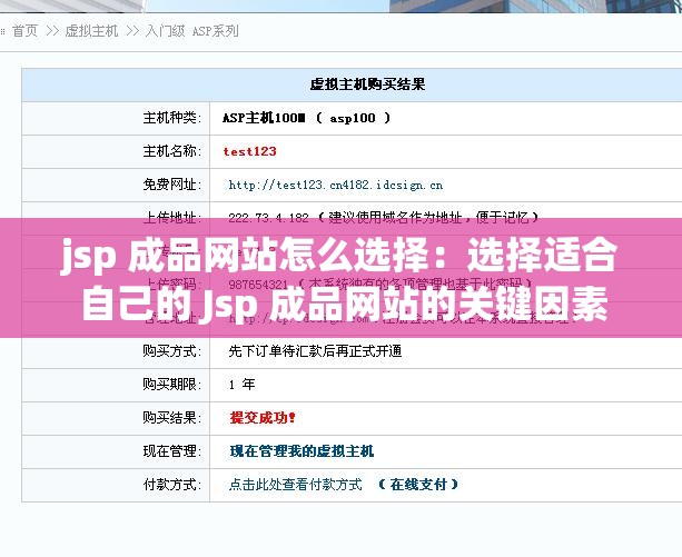 jsp 成品网站怎么选择：选择适合自己的 Jsp 成品网站的关键因素