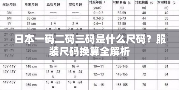 日本一码二码三码是什么尺码？服装尺码换算全解析
