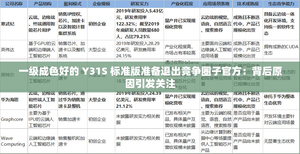 一级成色好的 Y31S 标准版准备退出竞争圈子官方：背后原因引发关注
