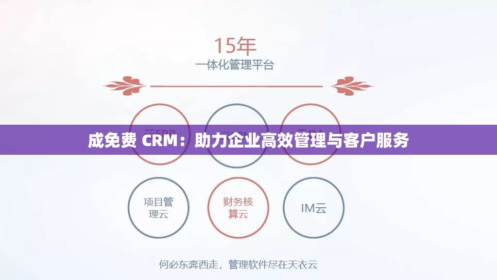 成免费 CRM：助力企业高效管理与客户服务