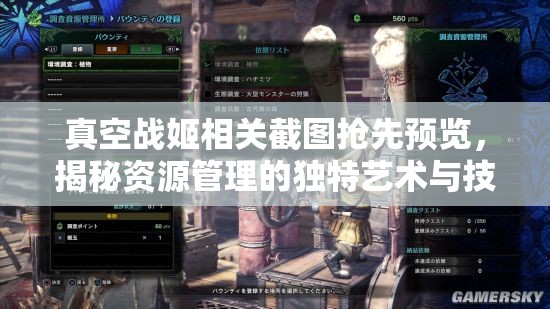 真空战姬相关截图抢先预览，揭秘资源管理的独特艺术与技巧