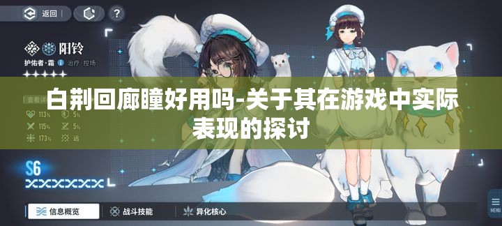 白荆回廊瞳好用吗-关于其在游戏中实际表现的探讨
