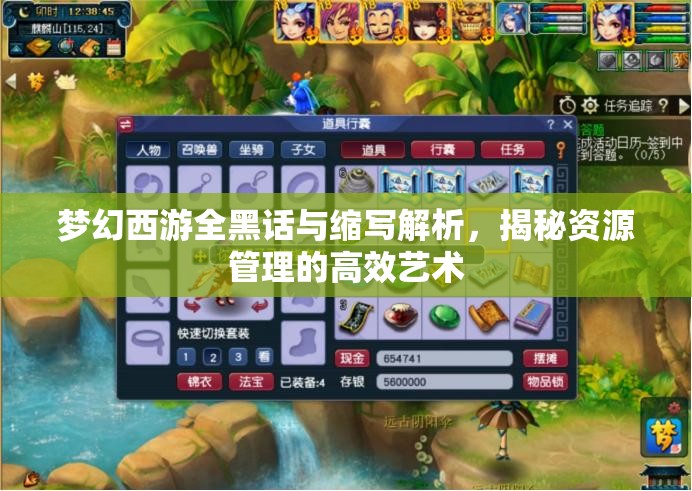 梦幻西游全黑话与缩写解析，揭秘资源管理的高效艺术