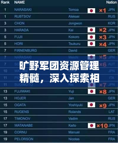 旷野军团资源管理精髓，深入探索相关截图预览的艺术与策略