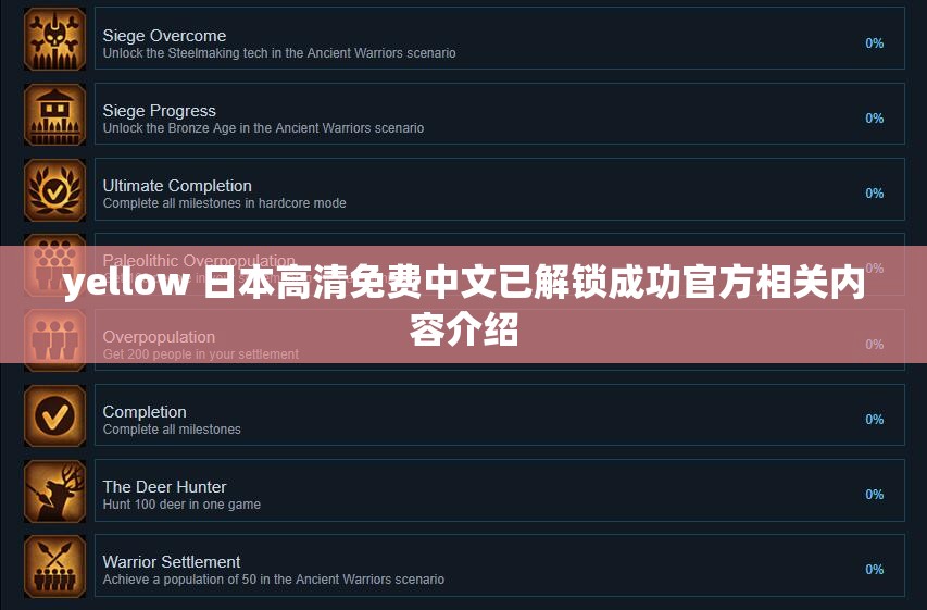 yellow 日本高清免费中文已解锁成功官方相关内容介绍