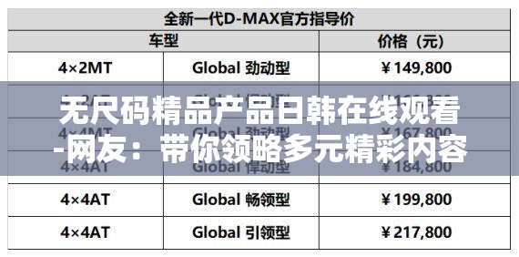 无尺码精品产品日韩在线观看-网友：带你领略多元精彩内容