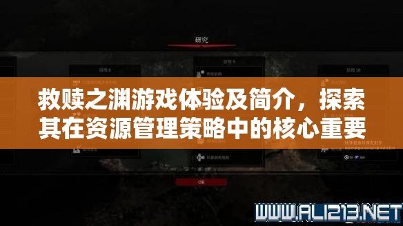 救赎之渊游戏体验及简介，探索其在资源管理策略中的核心重要性