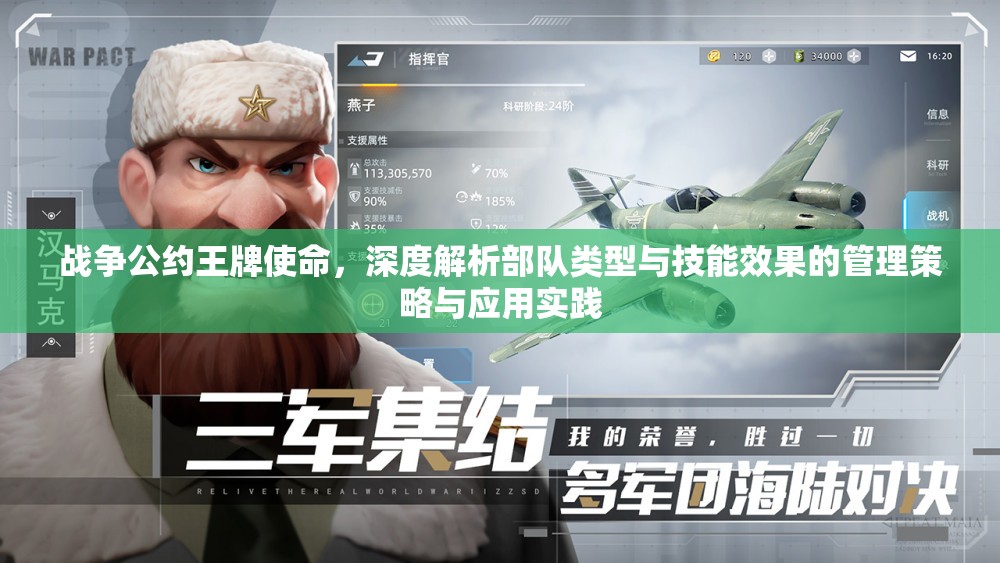 战争公约王牌使命，深度解析部队类型与技能效果的管理策略与应用实践