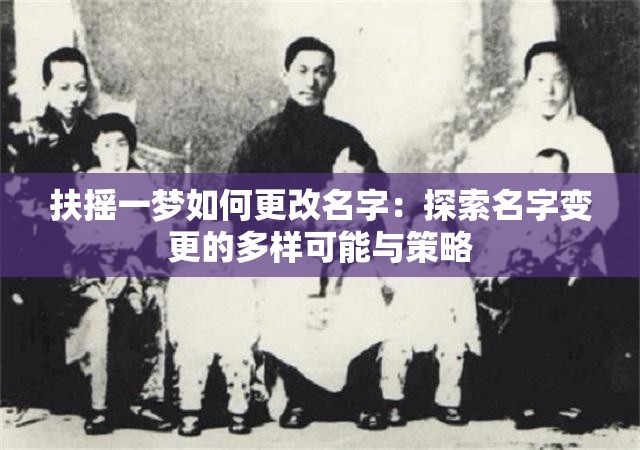 扶摇一梦如何更改名字：探索名字变更的多样可能与策略