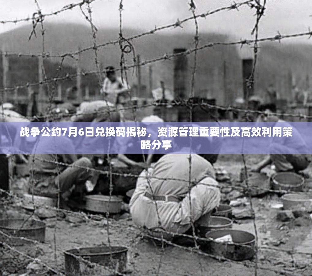 战争公约7月6日兑换码揭秘，资源管理重要性及高效利用策略分享