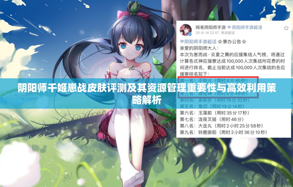 阴阳师千姬崽战皮肤评测及其资源管理重要性与高效利用策略解析
