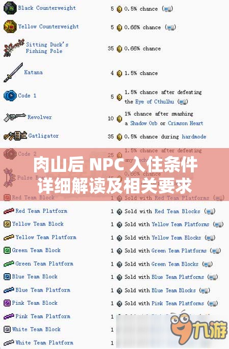 肉山后 NPC 入住条件详细解读及相关要求