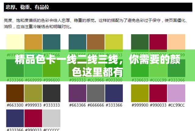 精品色卡一线二线三线，你需要的颜色这里都有
