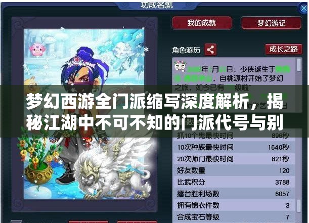 梦幻西游全门派缩写深度解析，揭秘江湖中不可不知的门派代号与别称