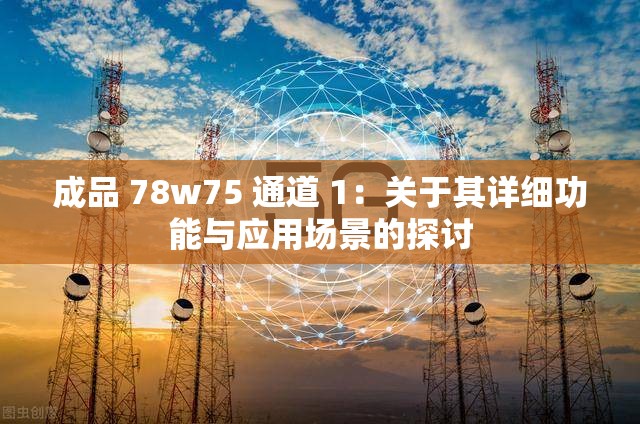 成品 78w75 通道 1：关于其详细功能与应用场景的探讨