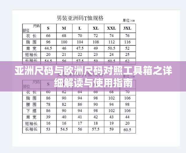 亚洲尺码与欧洲尺码对照工具箱之详细解读与使用指南