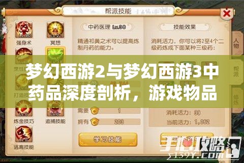 梦幻西游2与梦幻西游3中药品深度剖析，游戏物品黑话全面揭秘