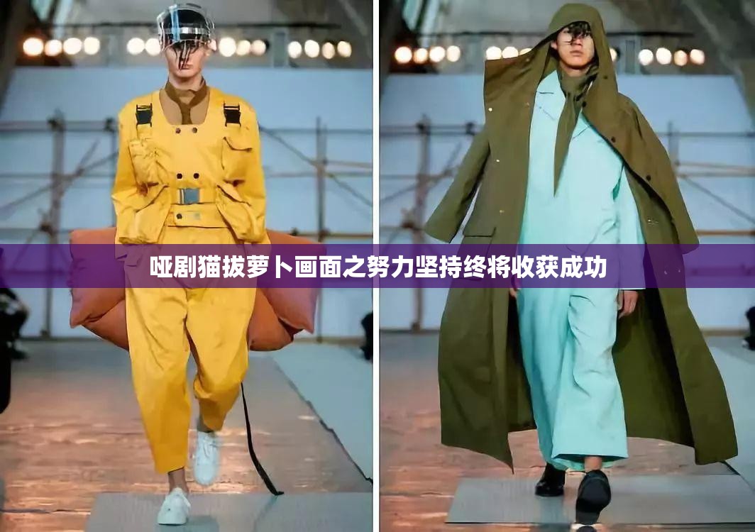 哑剧猫拔萝卜画面之努力坚持终将收获成功