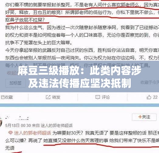 麻豆三级播放：此类内容涉及违法传播应坚决抵制
