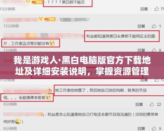 我是游戏人·黑白电脑版官方下载地址及详细安装说明，掌握资源管理的艺术