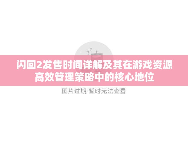 闪回2发售时间详解及其在游戏资源高效管理策略中的核心地位