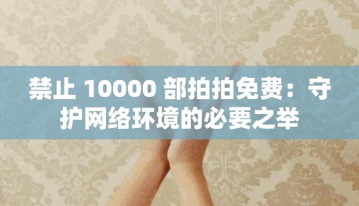 禁止 10000 部拍拍免费：守护网络环境的必要之举
