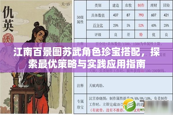 江南百景图苏武角色珍宝搭配，探索最优策略与实践应用指南