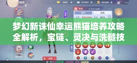 梦幻新诛仙幸运熊猫培养攻略全解析，宝链、灵决与洗髓技巧