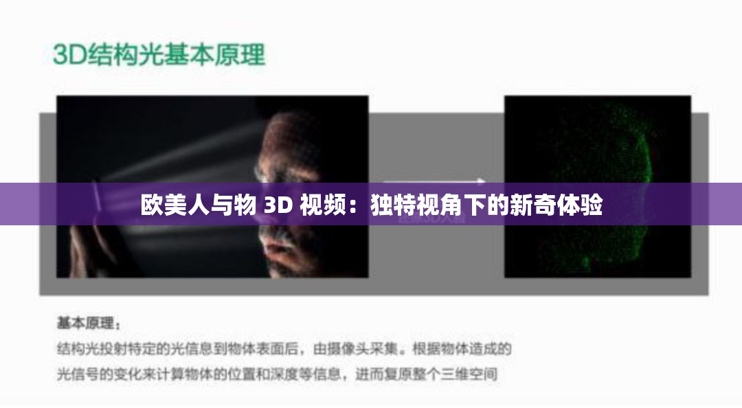 欧美人与物 3D 视频：独特视角下的新奇体验