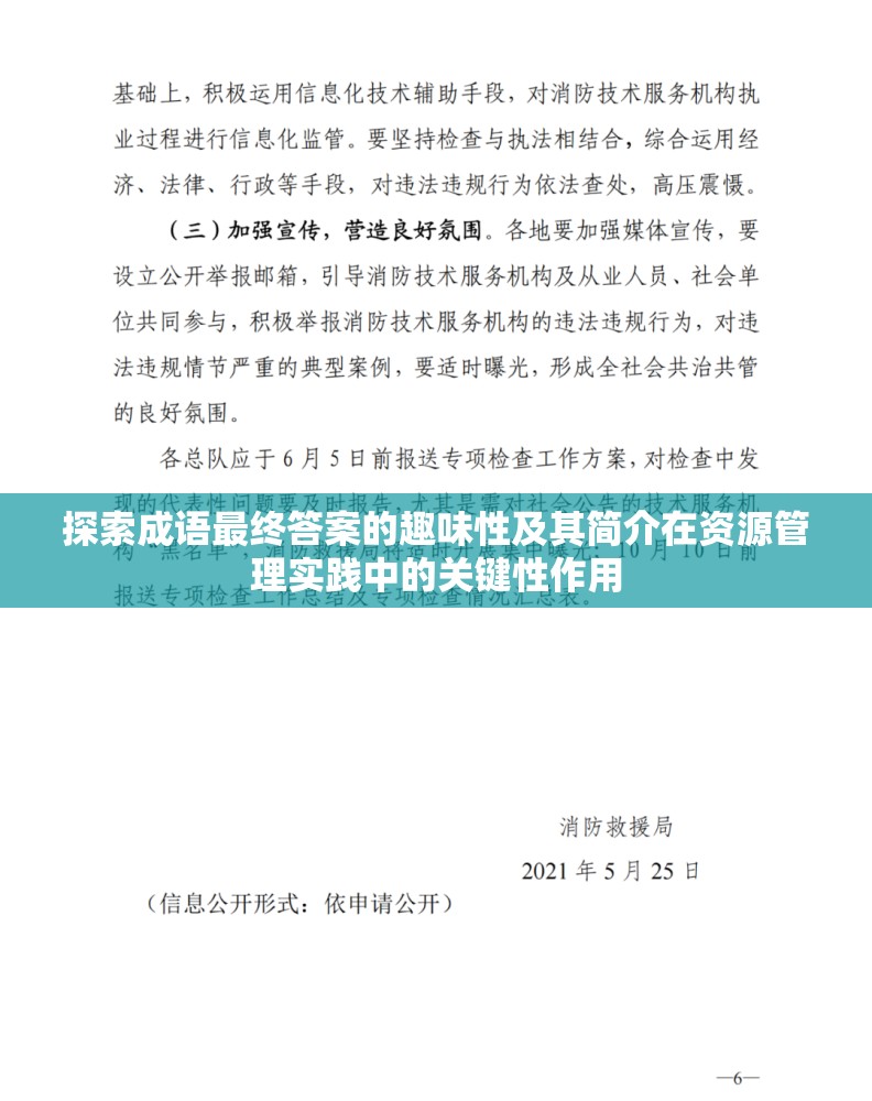 探索成语最终答案的趣味性及其简介在资源管理实践中的关键性作用