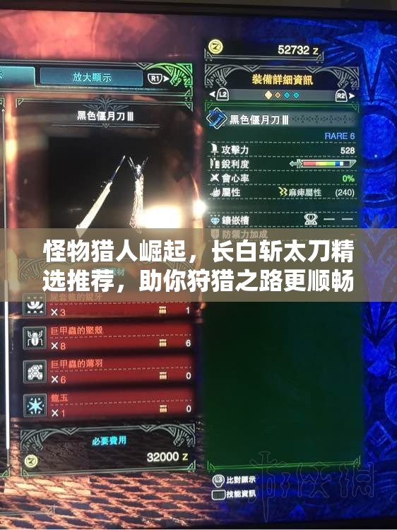 怪物猎人崛起，长白斩太刀精选推荐，助你狩猎之路更顺畅