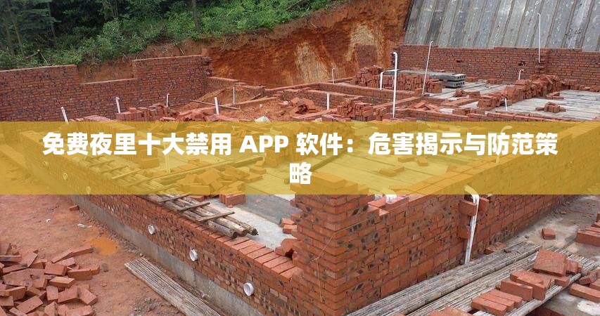 免费夜里十大禁用 APP 软件：危害揭示与防范策略