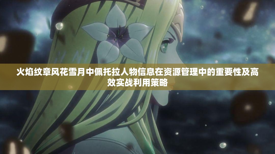 火焰纹章风花雪月中佩托拉人物信息在资源管理中的重要性及高效实战利用策略