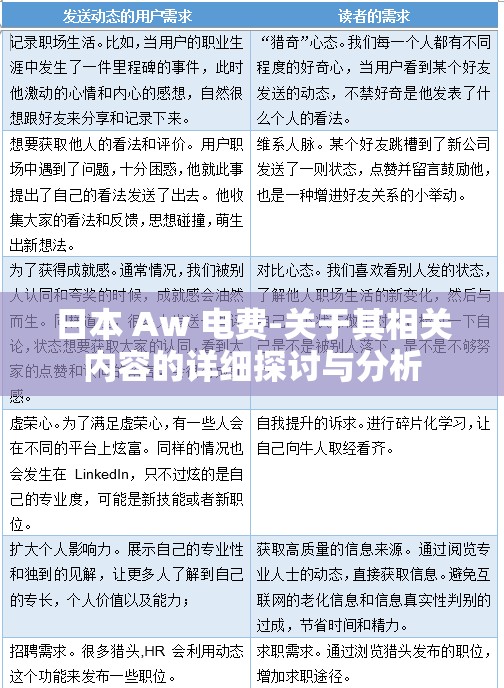 日本 Aw 电费-关于其相关内容的详细探讨与分析