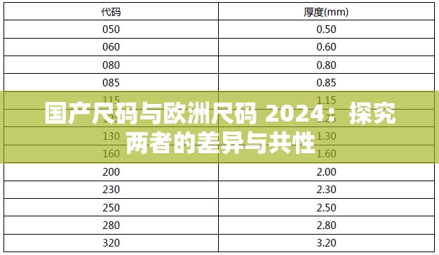 国产尺码与欧洲尺码 2024：探究两者的差异与共性