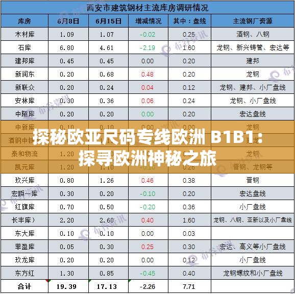 探秘欧亚尺码专线欧洲 B1B1：探寻欧洲神秘之旅