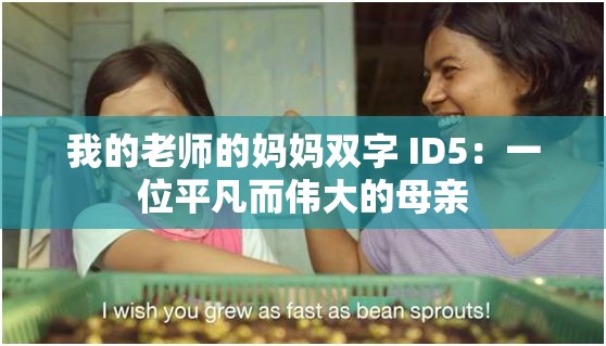 我的老师的妈妈双字 ID5：一位平凡而伟大的母亲