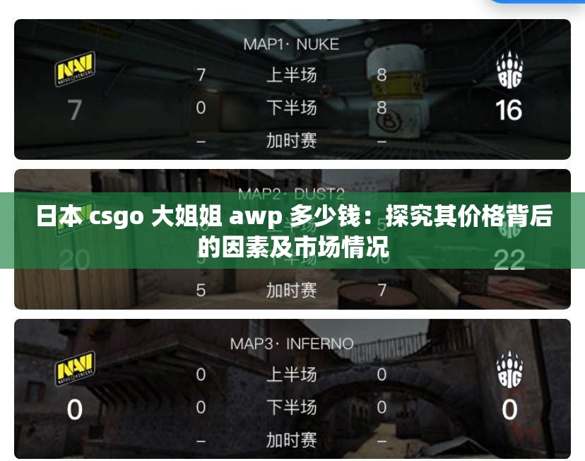 日本 csgo 大姐姐 awp 多少钱：探究其价格背后的因素及市场情况