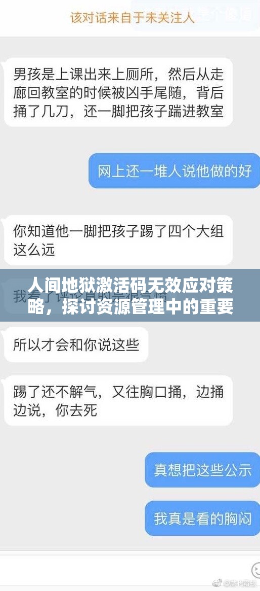 人间地狱激活码无效应对策略，探讨资源管理中的重要性及高效管理技巧