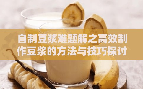 自制豆浆难题解之高效制作豆浆的方法与技巧探讨