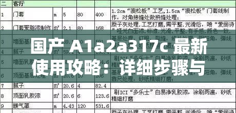 国产 A1a2a317c 最新使用攻略：详细步骤与注意事项全解析