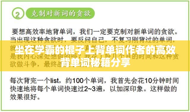 坐在学霸的棍子上背单词作者的高效背单词秘籍分享