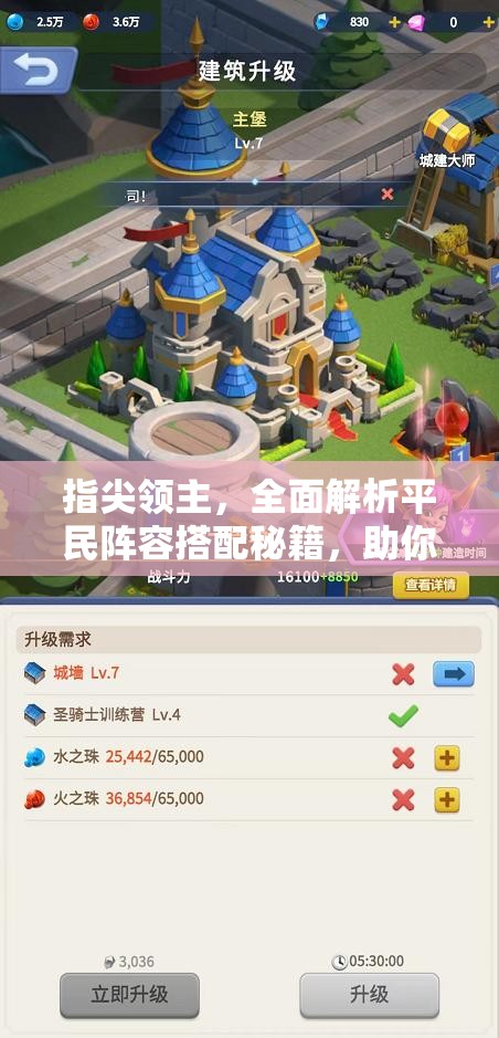 指尖领主，全面解析平民阵容搭配秘籍，助你轻松驰骋战场赢得胜利！